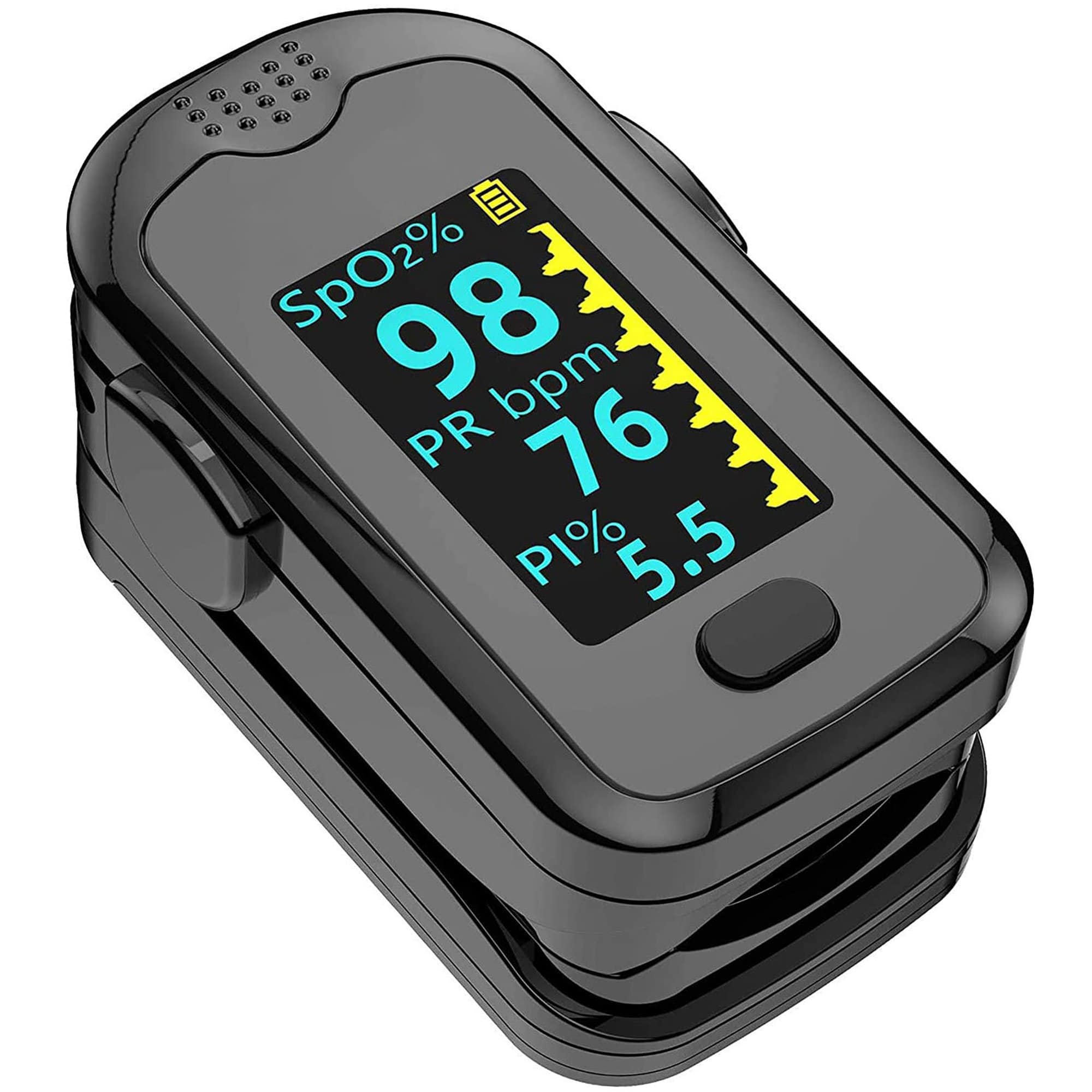 Dr Trust USA Pulse Oximeter 217 (Black) - Fingertip Oxygen Monitor with Heart Rate & SpO2 Measurement - for Home Use, Sports, Travel & Health Monitoring
