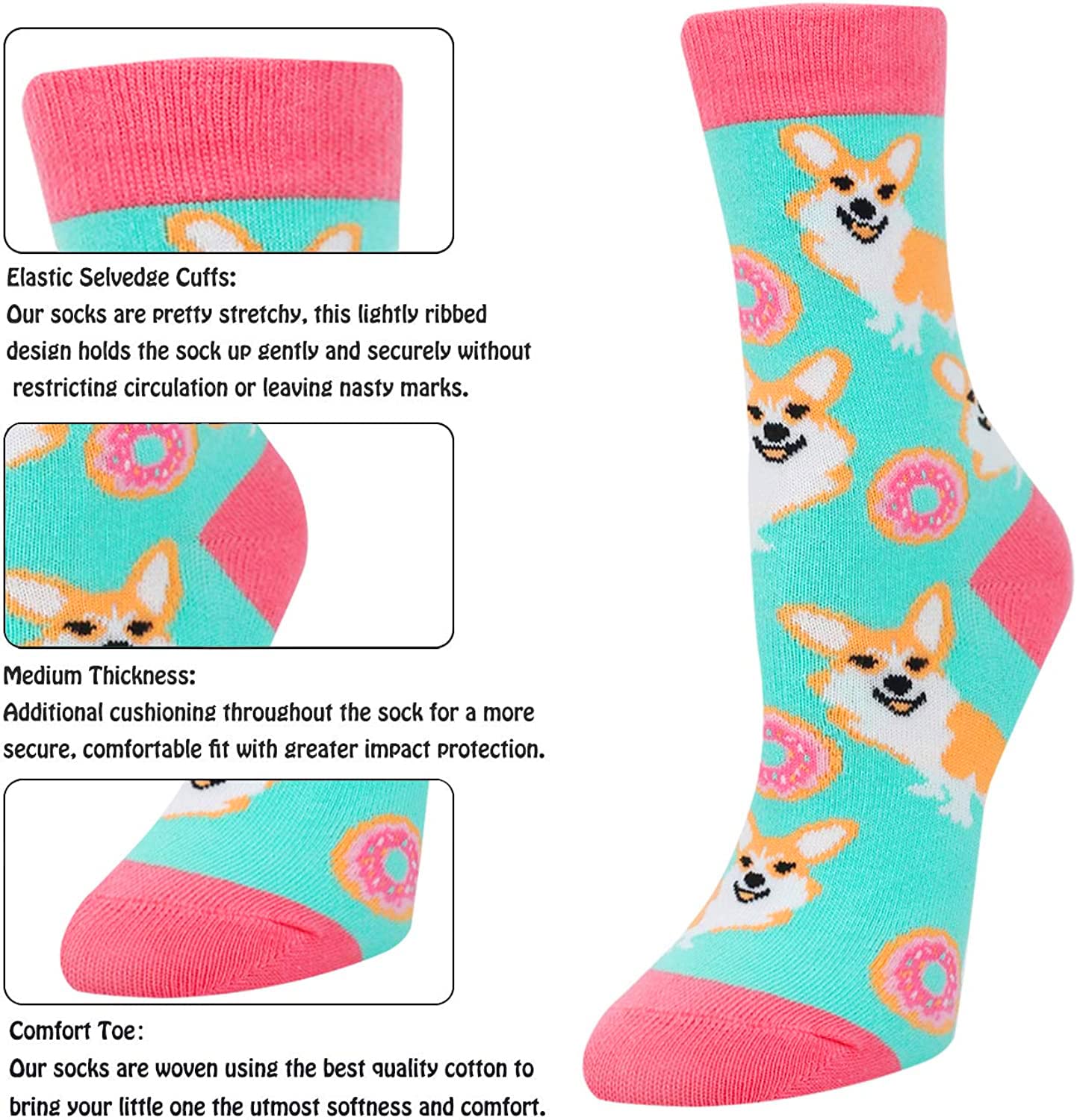 Fun & Crazy Novelty Socks for Kids & Teens - Colorful Silly Socks for Boys & Girls Ages 2-10 - Perfect for School, Parties & Gifts