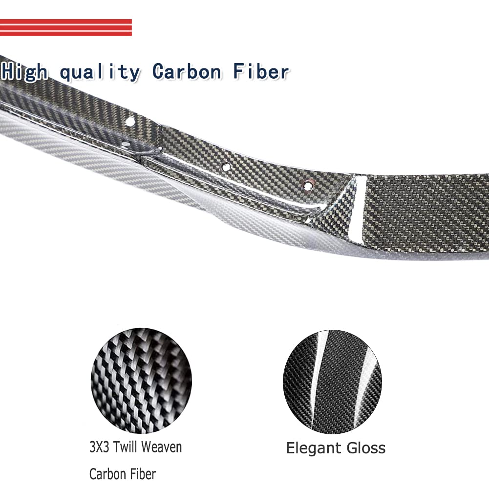 Premium Carbon Fiber Front Lip Spoiler for Lexus ES300h/ES350 F Sport (2018-2023) - 3PC Set - Aggressive Style Front Bumper Lip & Chin Splitter | Factory Direct | Enhances Aerodynamics & Sporty Look for Daily Driving & Car Shows