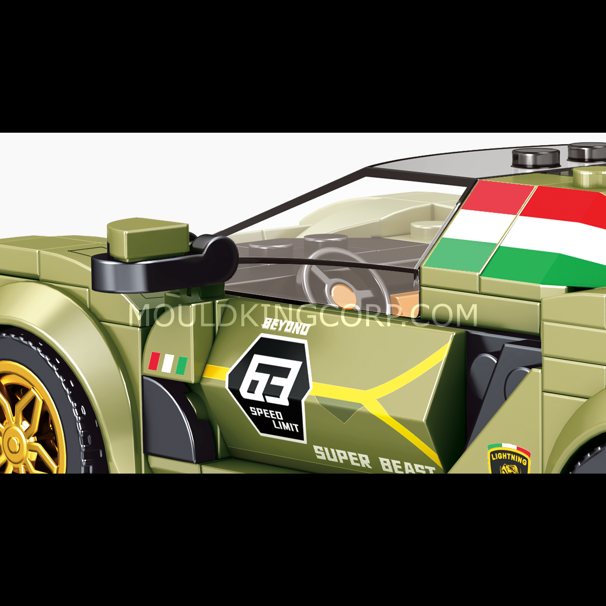 Mould King 27003 Italian Bull Sian Sports Car Model Building Set | 333 PCS | Perfect for Car Enthusiasts & Collectors | Great Gift for Kids & Adults | DIY Assembly Toy for Home Display & Play