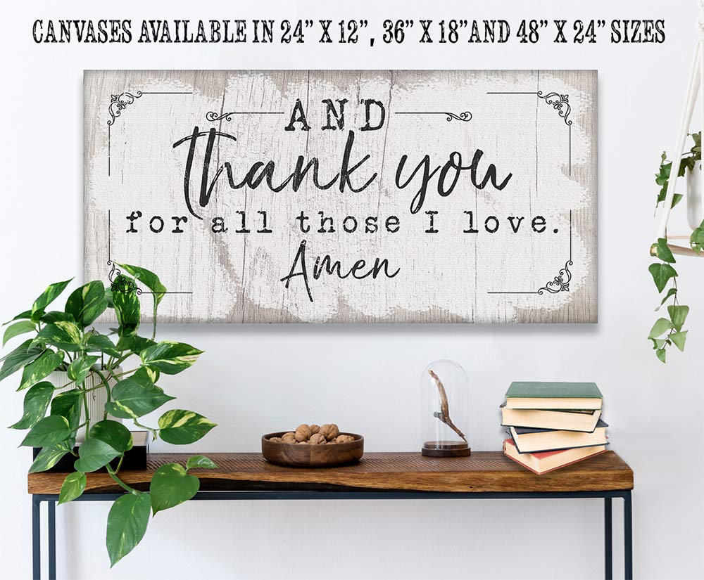 Rustic Wood Style 24x48 Stretched Canvas Wall Art - Farmhouse Family Prayer Home Decor with Bible Verse, Large Housewarming Gift for Living Room, Bedroom or Office