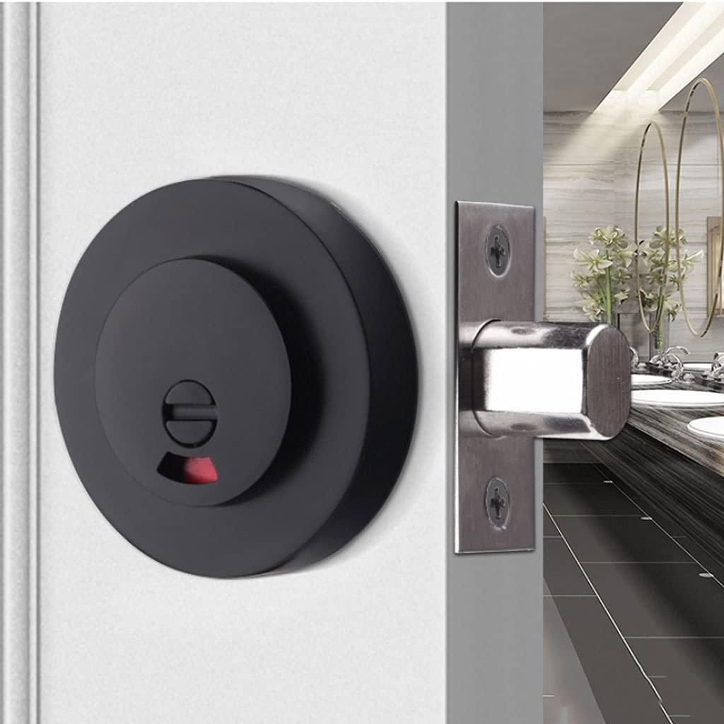 Gold Door Knob Lever with Toilet Indicator - Keyless Bedroom, Bathroom & Study Door Handle Lock for Privacy & Convenience - Perfect for Homes, Offices & Hotels