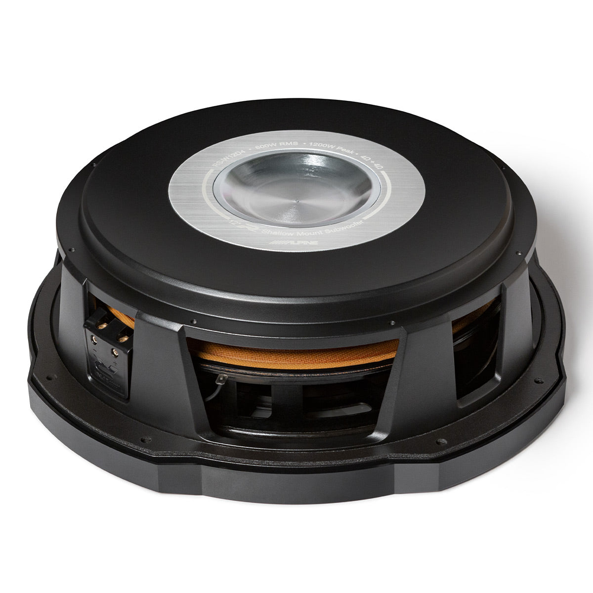 Alpine RS W12D4 R Series 12-Inch Shallow Mount 4 Ohm Car Subwoofer - Premium Bass for Trucks, SUVs & Compact Cars