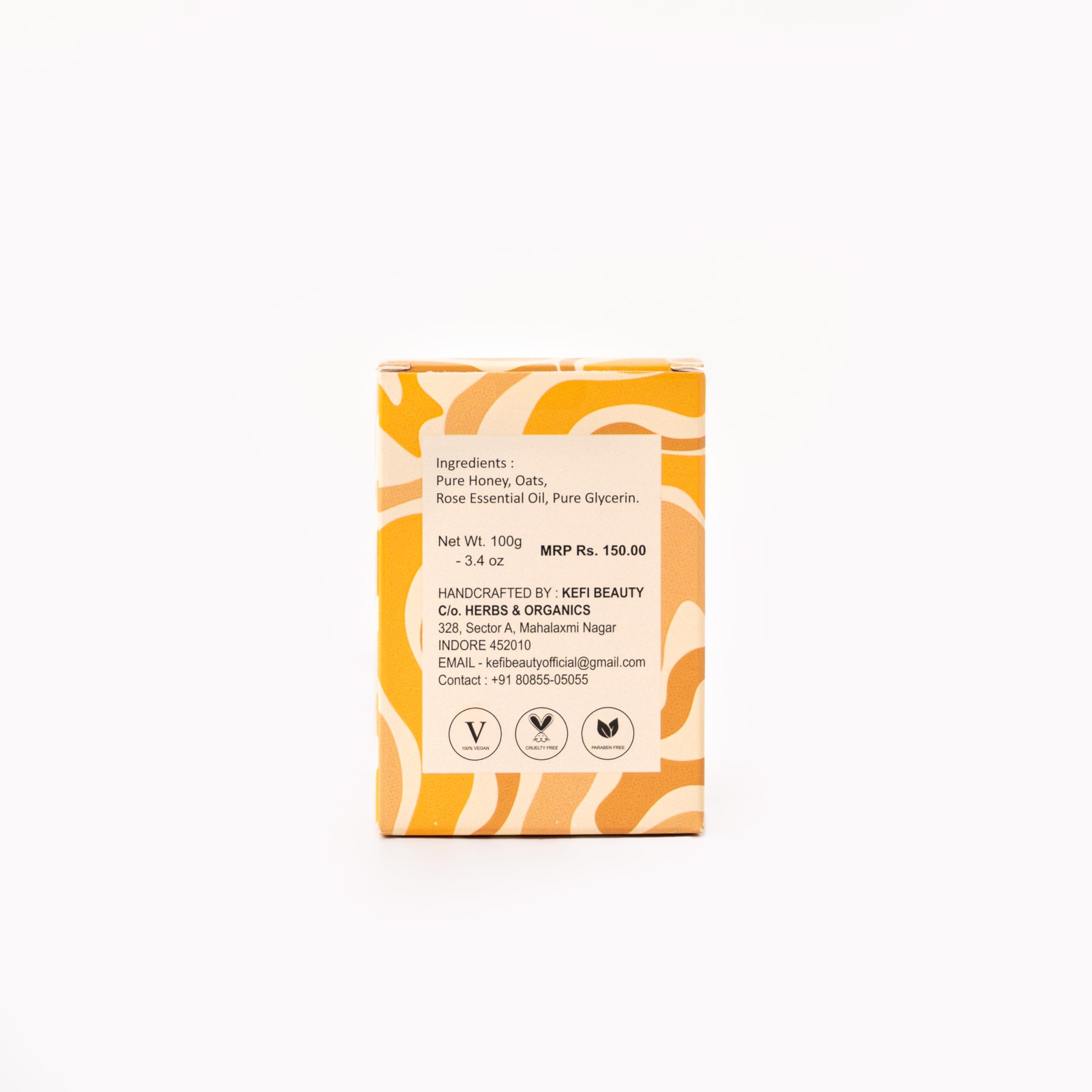 KEFI BEAUTY Honey & Oats Nourishing Soap with Herbal Cream - 100g Each, Pack of 2 - Moisturizing Hand & Body Cleanser for Dry Skin Care & Daily Bath Routine