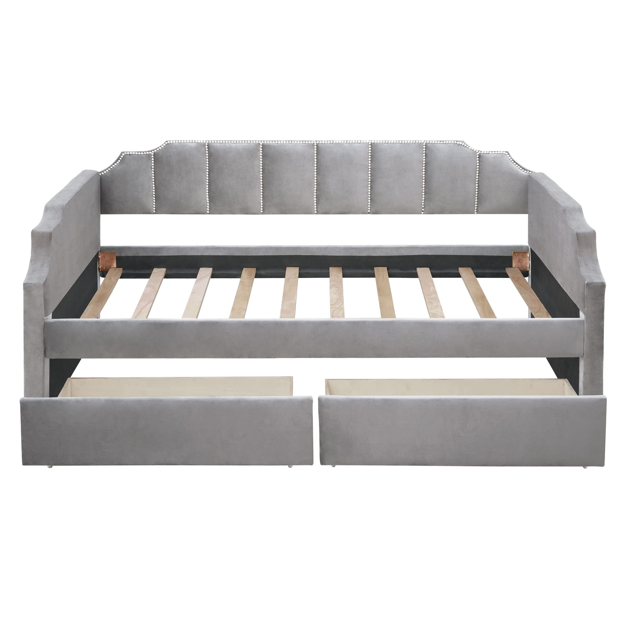 LZ LEISURE ZONE Twin Daybed with Storage Drawers - Upholstered Convertible Sofa Bed for Small Spaces, Guest Room & Dorm | Perfect for Lounging, Sleeping & Extra Seating in Bedroom, Living Room or Home Office