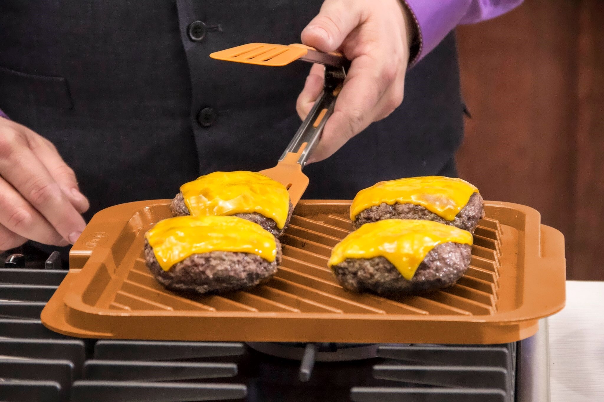 GOTHAM STEEL Nonstick Reversible Grill Griddle Pan - Ti-Cerama Coated Double Sided BBQ Griddle for Indoor & Outdoor Cooking - Perfect for Burgers, Steaks, Pancakes & More - As Seen on TV