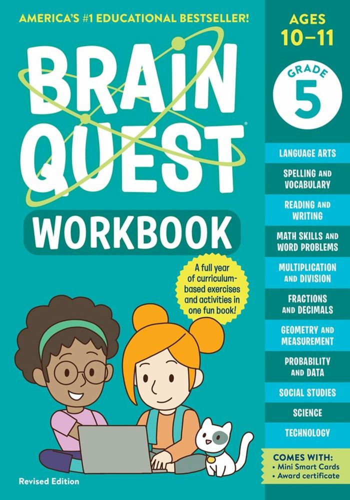 Brain Quest Grade 5 Workbook - Revised Edition (Ages 10-11) | Math, Reading & Writing Practice | Homeschool & Classroom Learning Activities