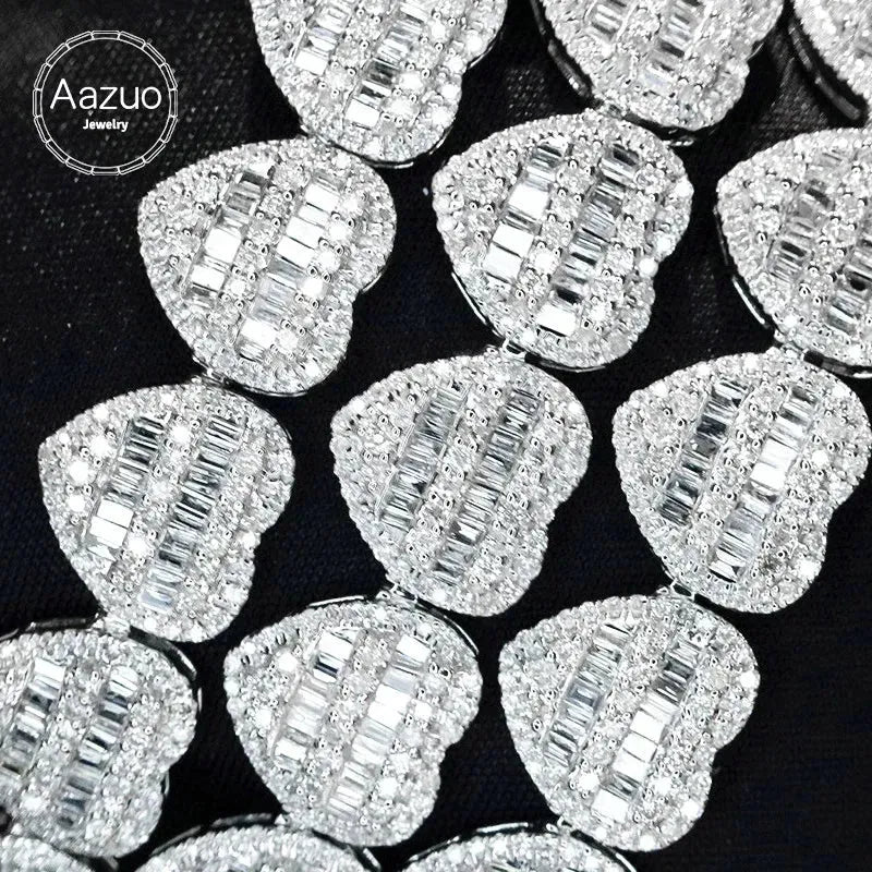 18K White Gold 5.5ct Real Diamond Heart Bracelet for Women - Luxury Wedding Engagement Party Jewelry Gift for Anniversary, Valentine's Day & Special Occasions