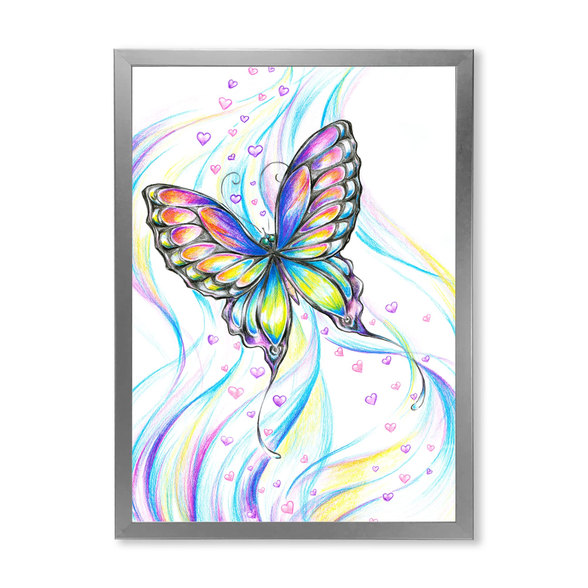 Vibrant Iridescent Butterfly Framed Wall Art - Handcrafted Traditional Home Decor for Living Room, Bedroom & Office - Perfect Gift for Nature Lovers