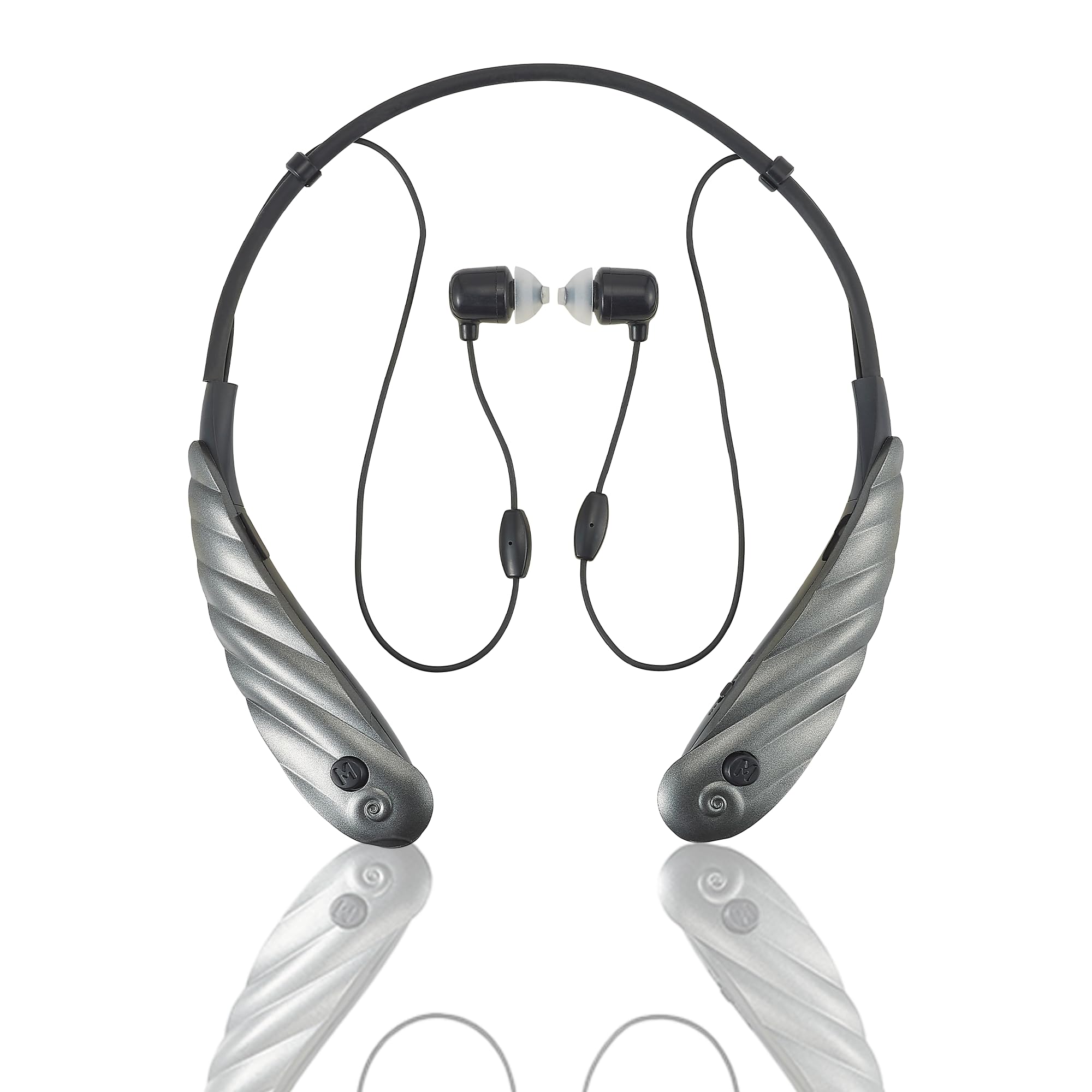 Bluetooth Rechargeable Active MEMS Hearing Aid with Noise Cancellation - Wireless Neckband Hearing Amplifier for Seniors & Sports | App Compatible for Custom Settings | Perfect for Outdoor Activities, Gym Workouts & Daily Conversations