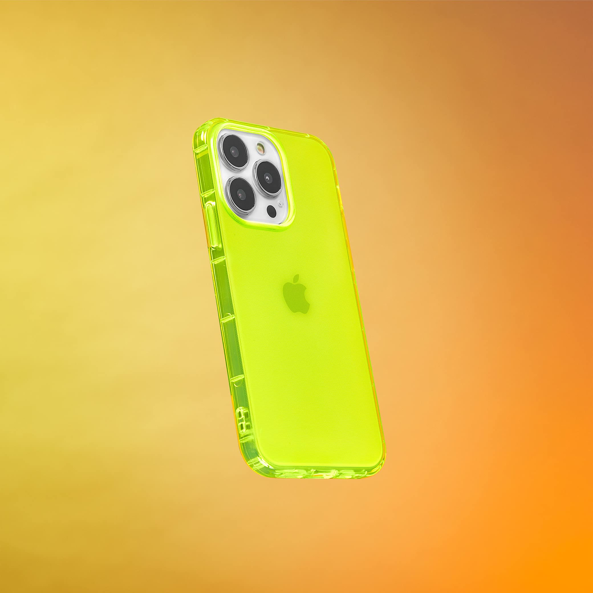 SteepLab Neon Highlighter Grip Case for iPhone 13 Pro - Shockproof Jelly Phone Cover with Protective Air Cushion Technology, Vibrant Yellow - Perfect for Gym, Outdoor Activities & Everyday Protection