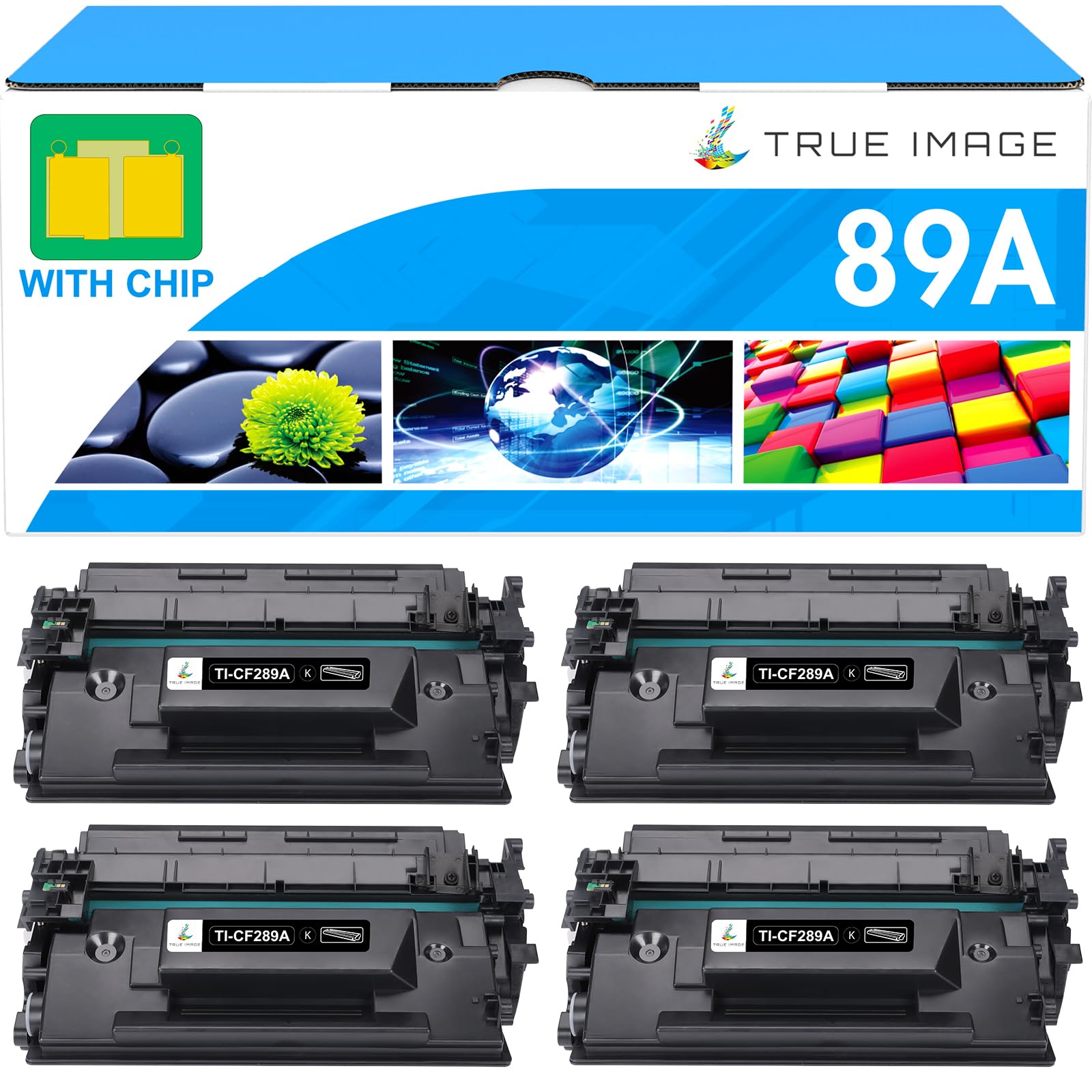 CF289A Black Toner Cartridge - 4-Pack Compatible Replacement for HP 89A/89X/CF289X - Works with HP Enterprise M507/M507n/M507dn/M507x & MFP M528dn/M528f/M528c/M528z/M528 Series Printers - Ideal for Office Printing & High-Volume Business Documents