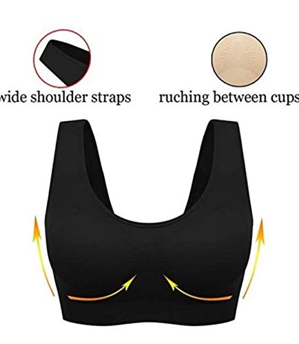 3-Pack Seamless Sports Bra for Women - Wirefree Yoga Bra with Removable Pads, Ultra Comfort & Support (Sizes S-6XL) | Perfect for Yoga, Gym, Running & Everyday Wear