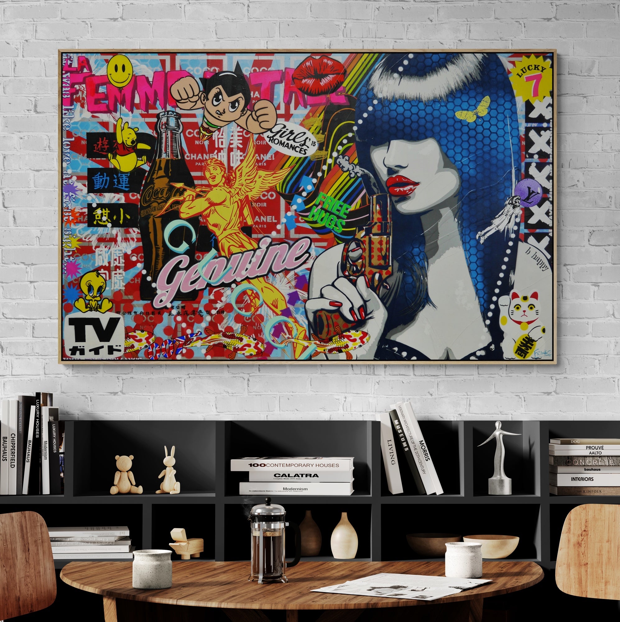 160cm x 100cm Textured Urban Pop Art Canvas Painting - Modern Home Decor for Living Room, Bedroom & Office Wall Art - Perfect Gift for Art Lovers