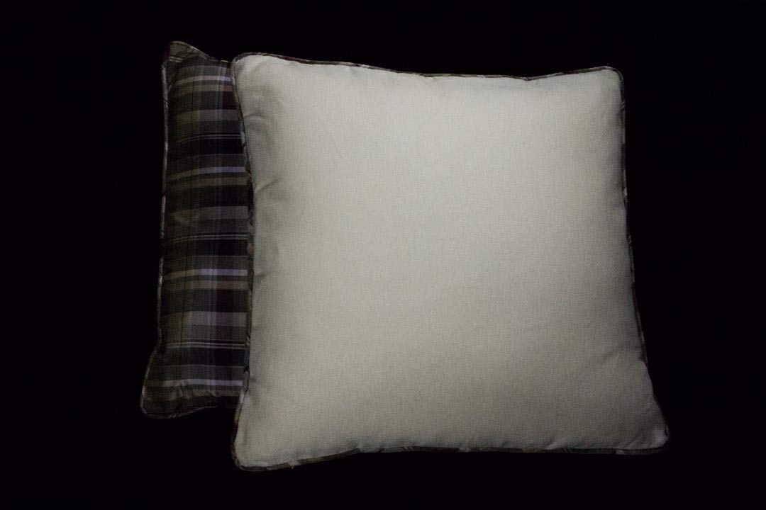 Mayfair Linen and Plaid Throw Pillow - Soft Decorative Cushion Cover for Sofa, Bed, Chair - Perfect for Living Room, Bedroom, and Home Decor