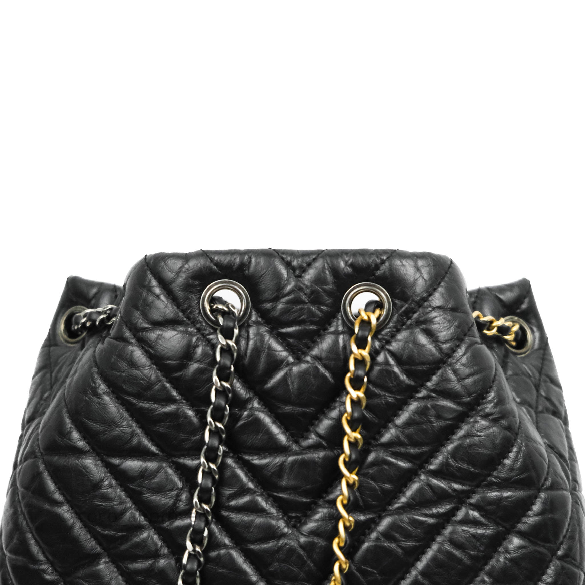 Chanel Chevron Small Gabrielle Backpack in Black Aged Calfskin Leather - Luxury Designer Handbag for Women, Perfect for Everyday Use & Travel Accessories