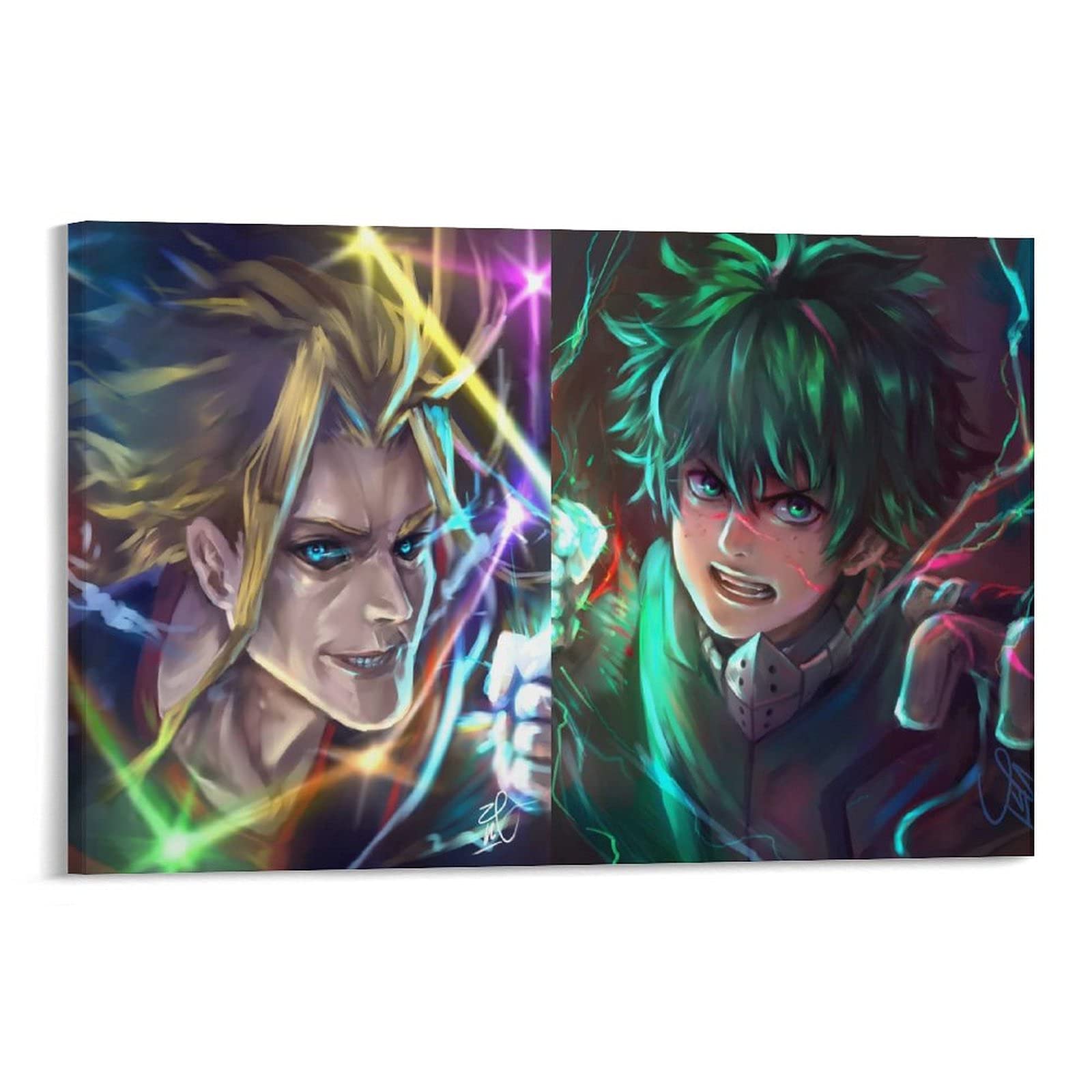 My Hero Academia Anime Wall Art Poster - HD Japanese Anime Canvas Painting, Wall Print, Home Decor (24x36 Inches, Framed/Unframed) - Perfect for Living Room, Bedroom, Game Room & Anime Fan Gifts
