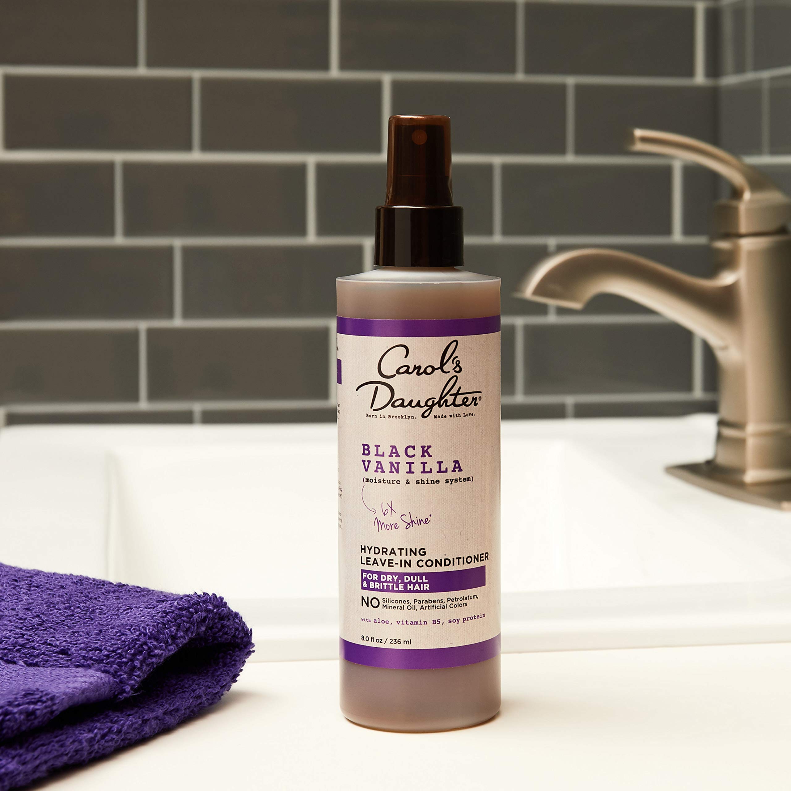 Carol’s Daughter Black Vanilla Sulfate-Free Hair Care Set - Hydrating Shampoo, Conditioner & Leave-In Spray for Dry, Damaged, Natural Curly Hair - Infused with Shea Butter, Aloe & Rosemary - Perfect for Daily Moisturizing & Revitalizing Curls at Home or Salon