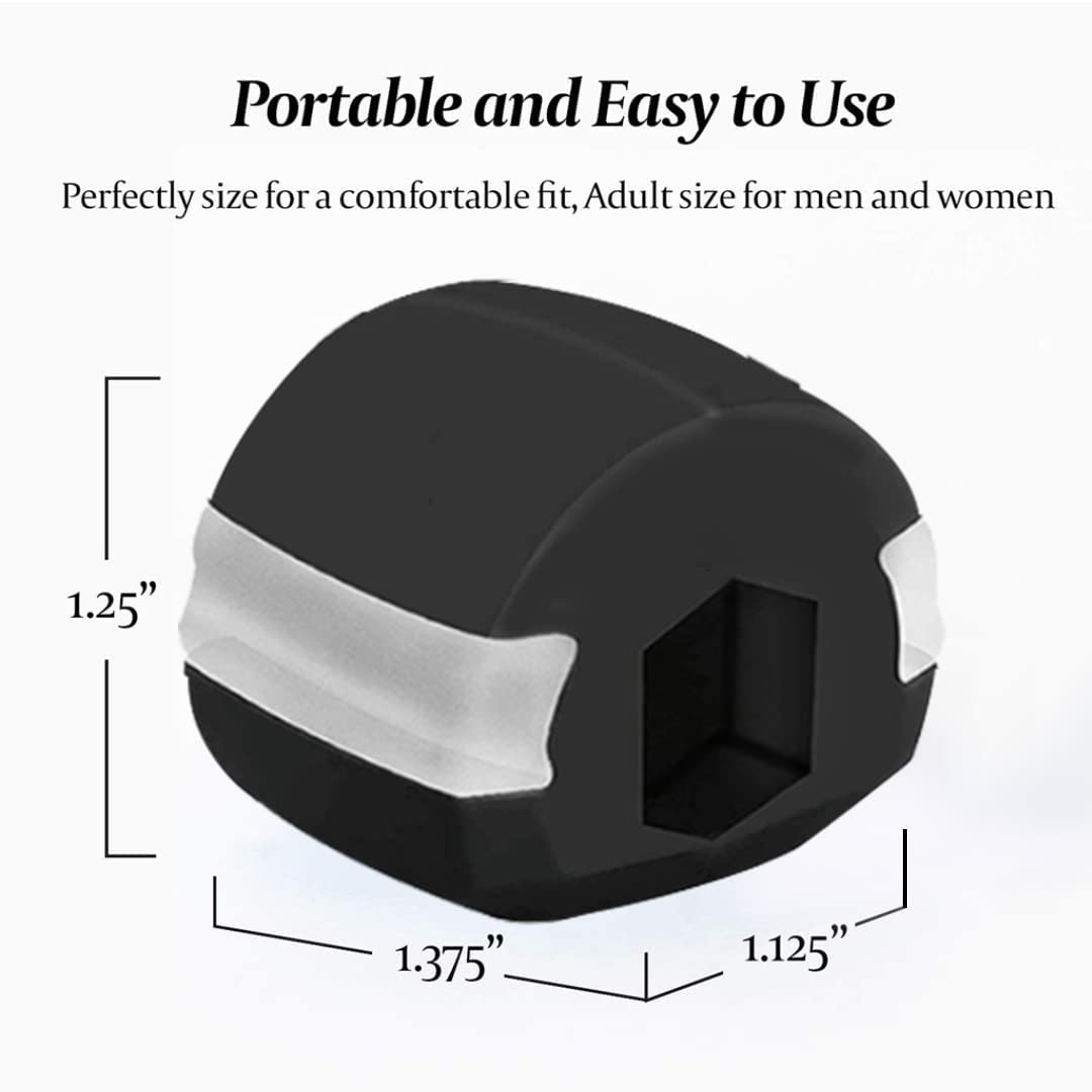 QONETIC Jawline Exerciser Tool - Pack of 2 for Men & Women | Face & Neck Trainer for Slimmer Jawline, Double Chin Reducer & Stress Relief | Define Your Look & Tone Muscles | Perfect for Home Workout & Fitness Routine