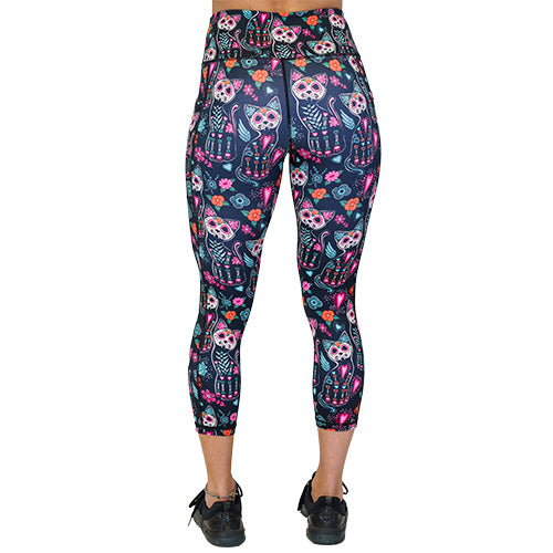Spookitty Halloween Cat Print Leggings - Cute & Comfortable Women's Yoga Pants for Costume Party, Cosplay & Everyday Wear