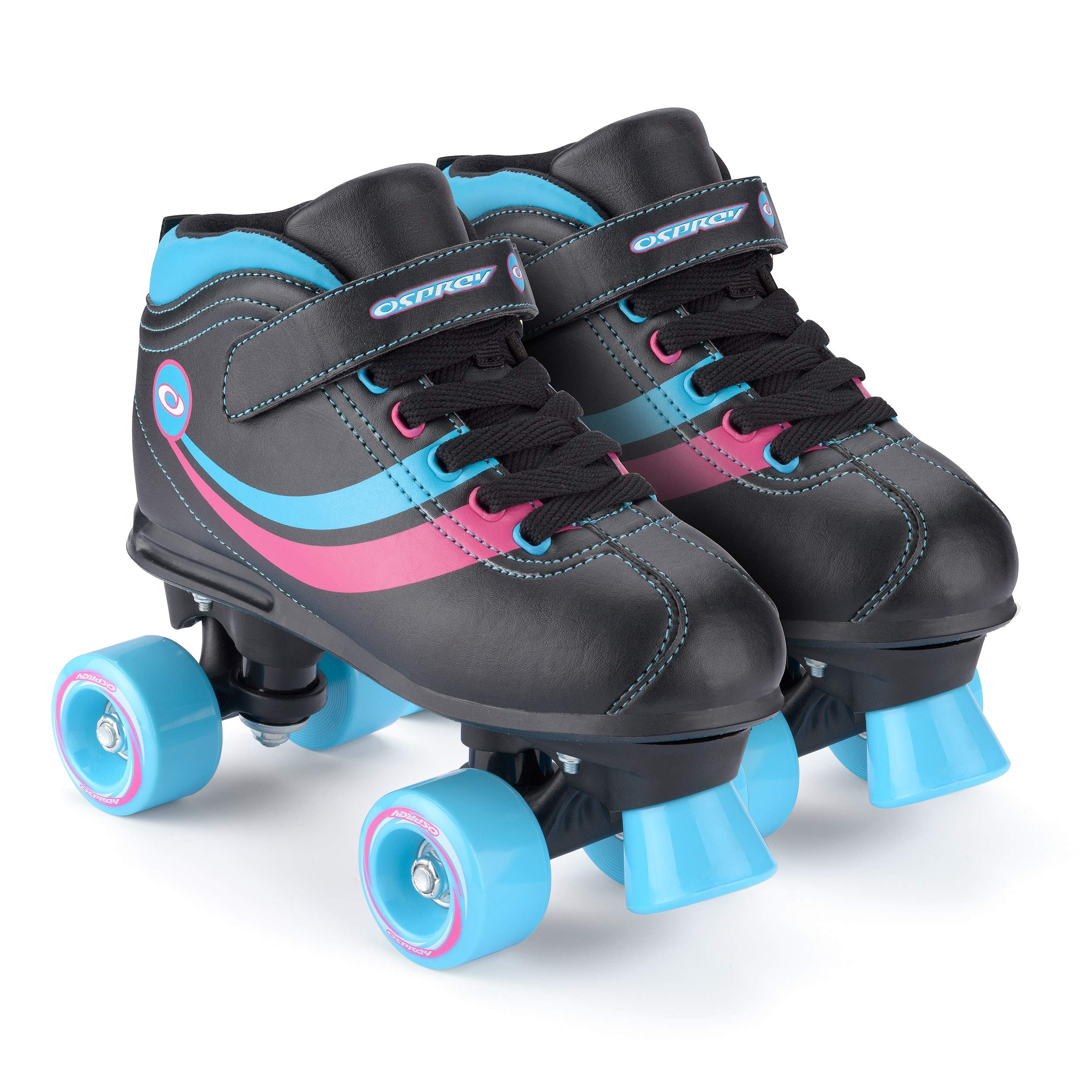 Osprey Disco Quad Roller Skates for Adults & Kids - Retro Style Roller Boots with ABEC 7 Bearings, Adjustable Sizes & Vibrant Colors - Perfect for Outdoor Skating, Rink Parties & 80s Themed Events