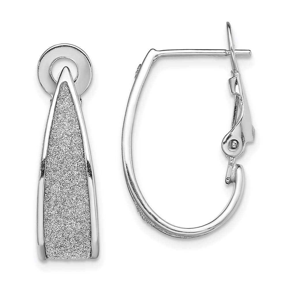Sterling Silver Enamel Glitter Fabric Omega Back Hoop Earrings for Women | Elegant Dangle Earrings for Party, Wedding & Everyday Wear