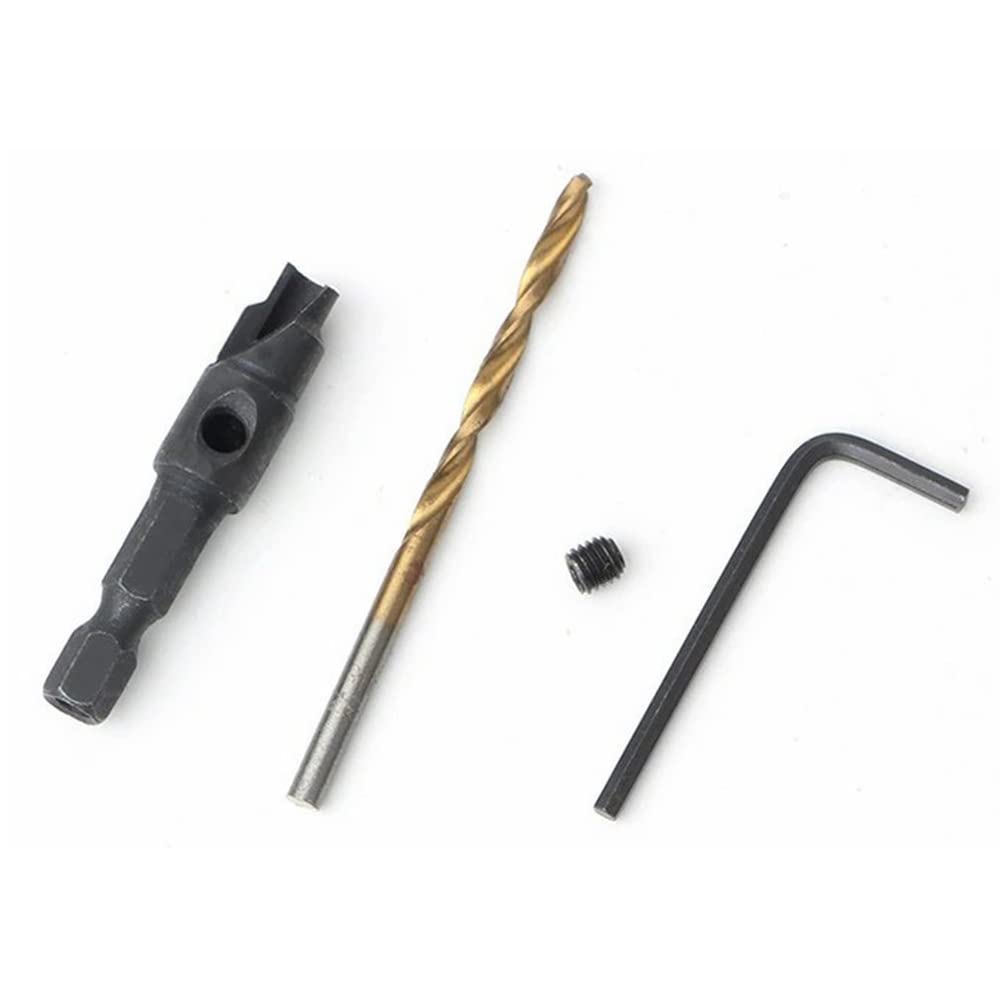 High-Quality Twist Drill Set (5#-12#) - Portable Countersink Drill Bits with Smooth Chip Removal & Sharp Tooth Edge for Screw Cap Opening | Perfect for DIY, Woodworking, Metalworking & Home Repairs