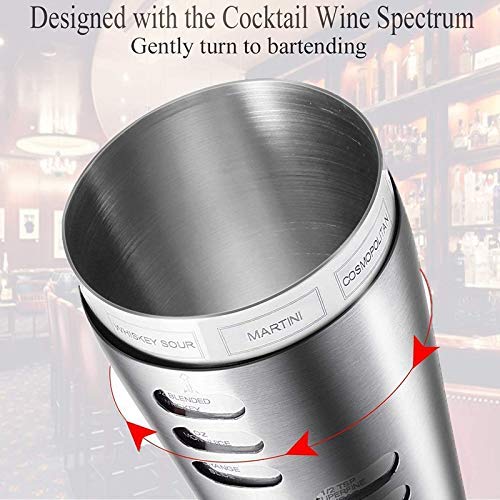 Premium 700ML Boston Cocktail Shaker Set with Built-in Strainer & Measuring Jigger - Professional Bartender Kit with Recipe Guide - Perfect for Home Bars, Parties & Mixology Enthusiasts