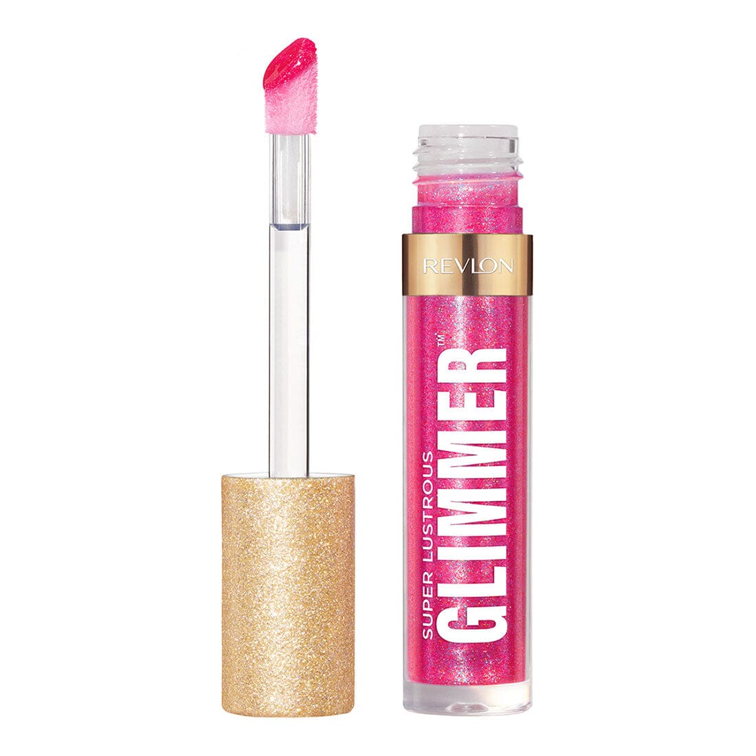 Revlon Super Lustrous Glimmer Gloss - Razz Beamy Shade, 3.8ml | High-Shine Lip Gloss for Everyday Wear & Special Occasions