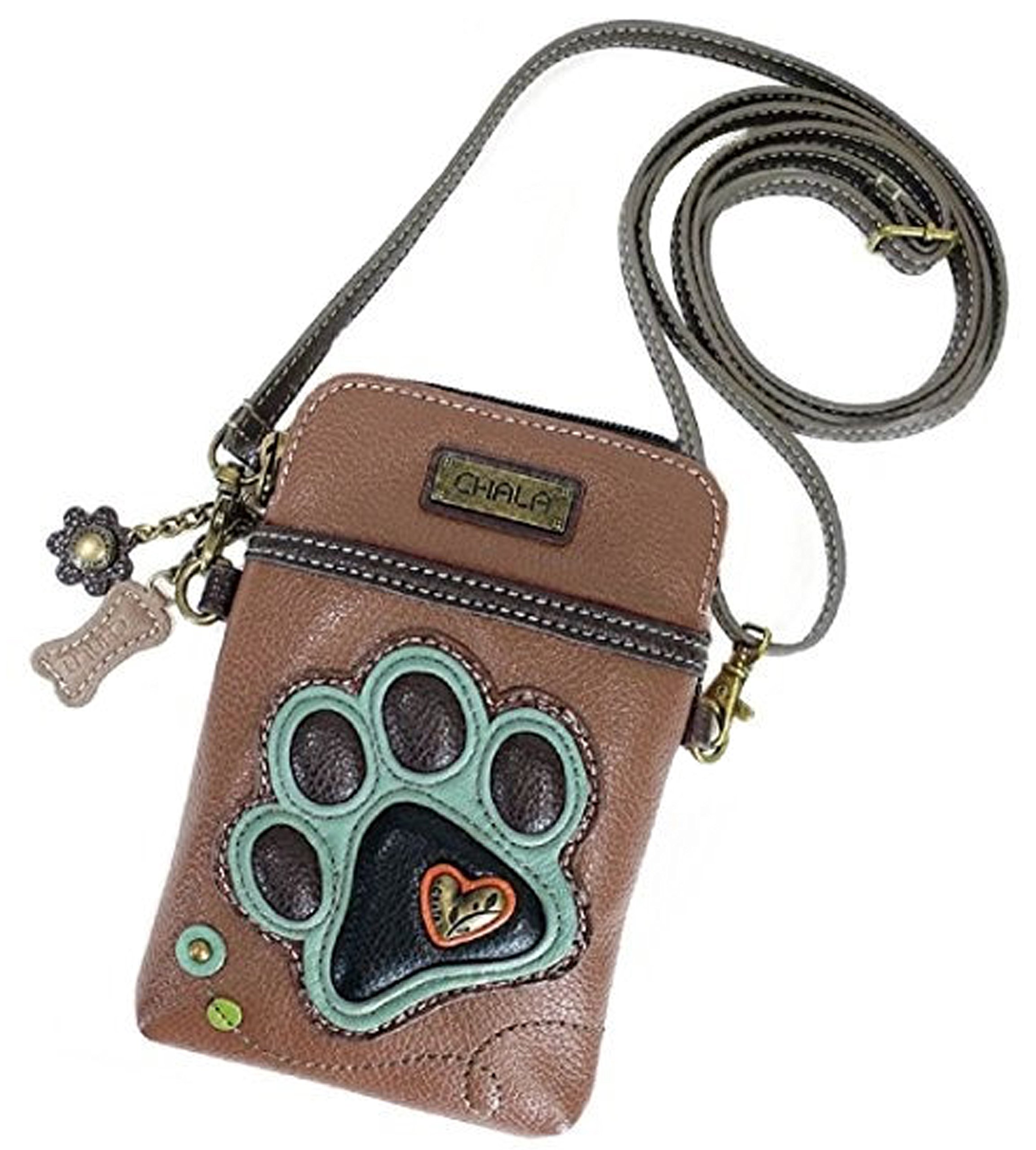 Paw Print Chala Convertible Crossbody Phone Bag for Dog Lovers - Perfect for Dog Moms, Outdoor Adventures & Daily Errands