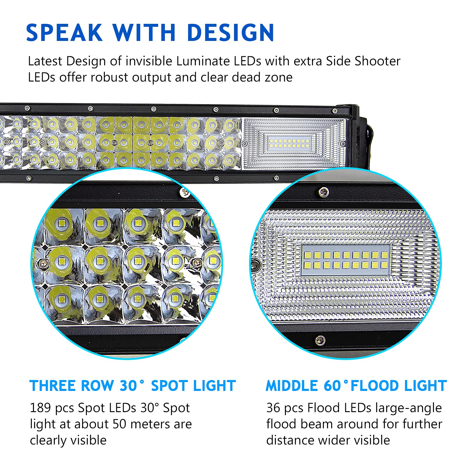 52 Inch 675W Curved LED Light Bar - Spot Flood Combo Off Road Lights with DT Connector & Wiring Harness for Pickup Trucks, ATV, UTV, SUV, Boat, 4x4 & Tractor | Perfect for Night Driving, Off-Road Adventures & Work Lighting