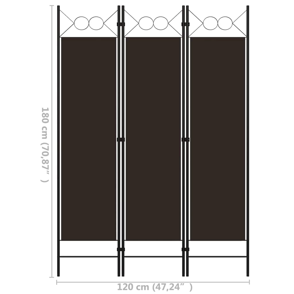 3-Panel Folding Room Divider Screen - 47.2