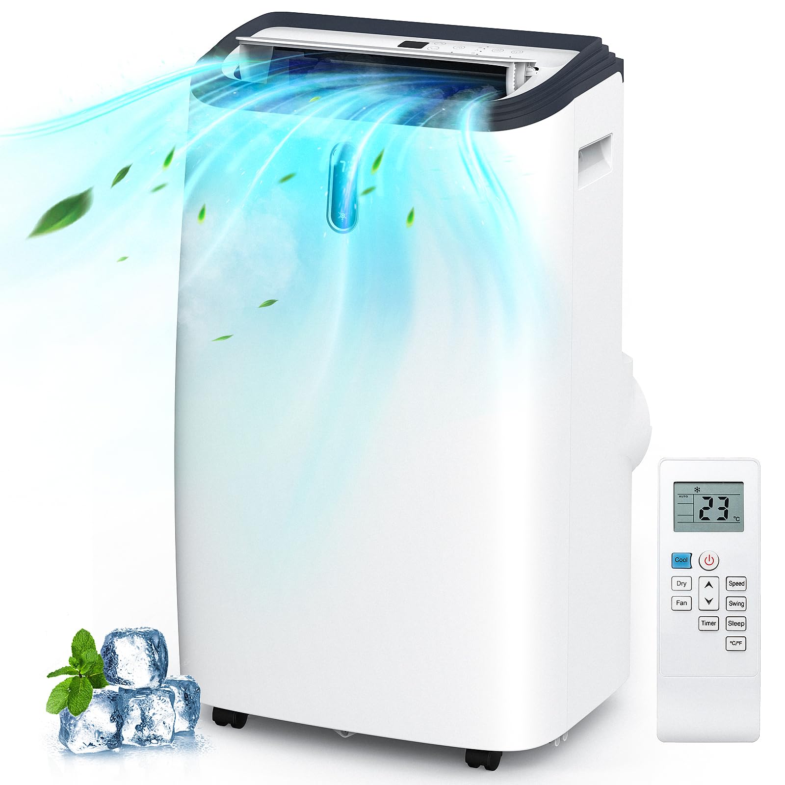 ZAFRO 12000 BTU Portable Air Conditioner - Powerful Cooling for Rooms Up to 550 Sq.Ft | Energy Efficient, Quiet Operation | Perfect for Bedrooms, Living Rooms & Home Offices