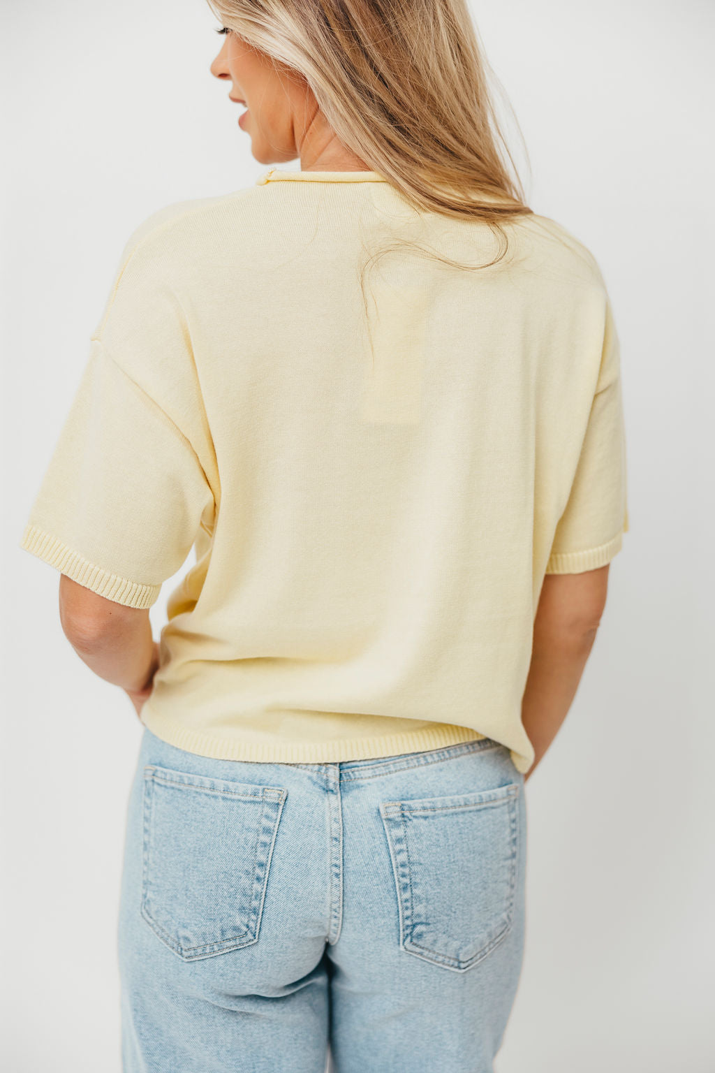 Emeryn 100% Cotton Short Sleeve Knit Cardigan for Women - Soft Butter Yellow Lightweight Summer Cover Up for Beach, Office & Casual Outfits