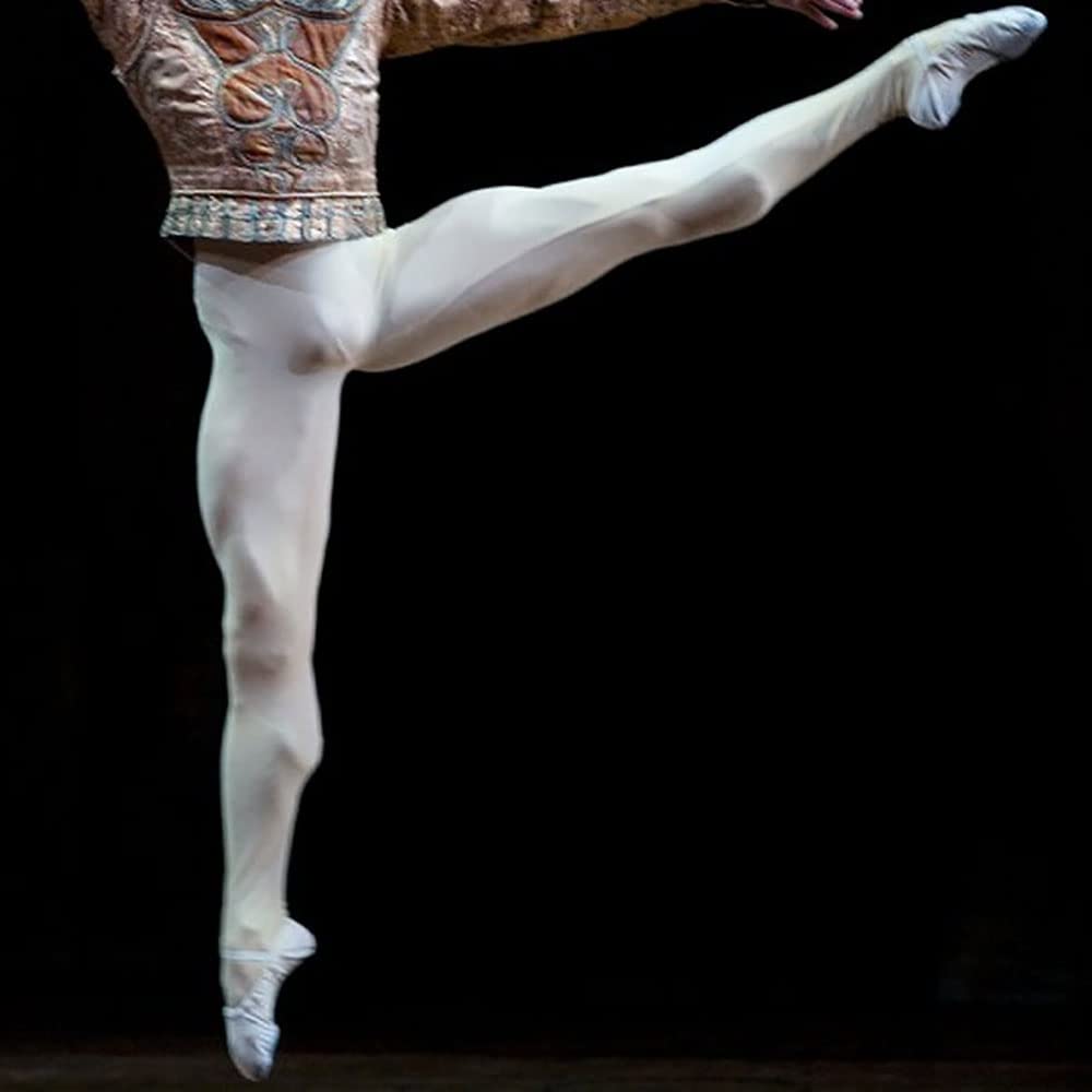 Whitewed Men's Ballet Dance Tights with Feet - Stretchable & Comfortable Dancewear for Ballet, Jazz, and Contemporary Performances