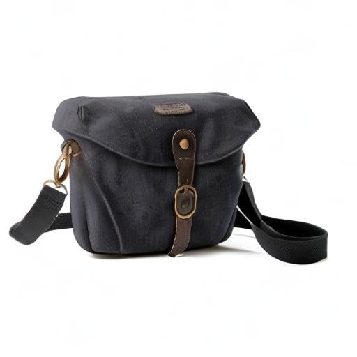 BAGSMART DSLR Camera Bag - Waterproof Canvas Crossbody Shoulder Bag for SLR/DSLR Cameras with Rain Cover - Compact & Stylish Photography Accessory for Men & Women (Black) - Perfect for Travel, Hiking & Outdoor Photography