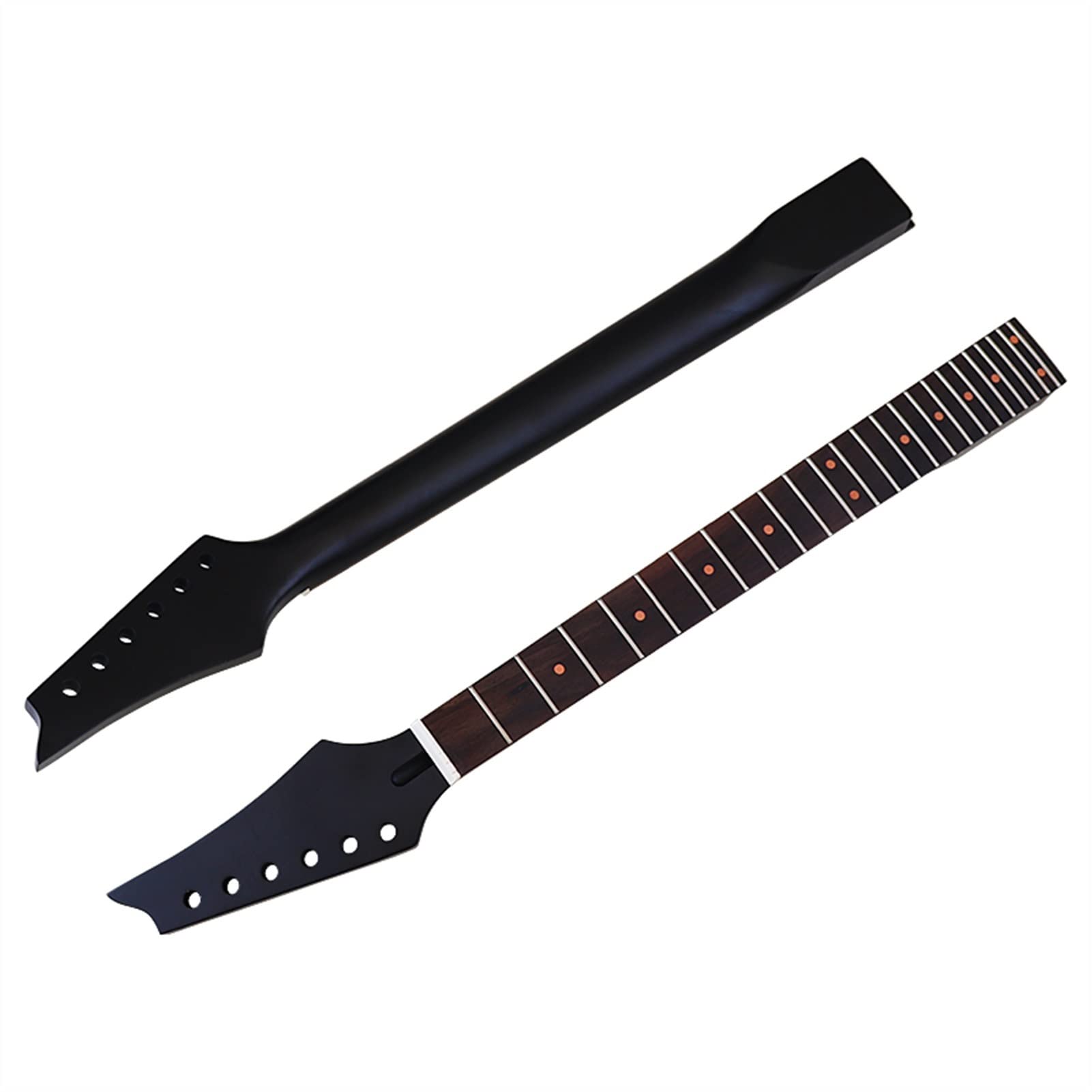 Premium 6-String Electric Guitar Neck - Canadian Maple with Rosewood Fingerboard, 24 Frets, Full Black Finish - Perfect for DIY Guitar Building, Repairs & Upgrades
