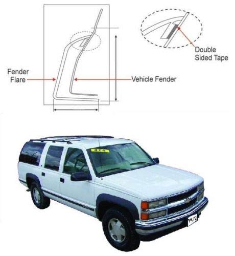 4PCs Fender Flares for 1992-1999 Chevy Suburban & 1995-1999 Tahoe 2dr - Durable Wheel Arch Covers for Off-Road Protection & Style - Perfect for Truck Customization & Adventure Driving