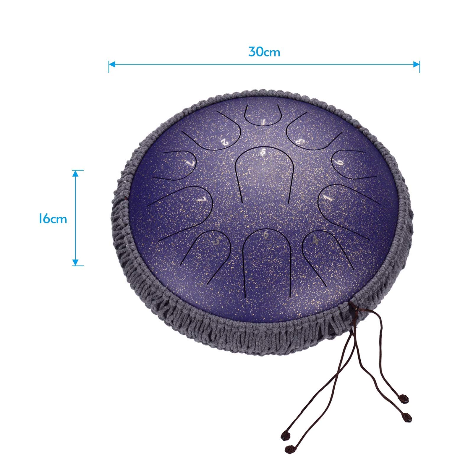 11 Notes 12 Inches Steel Tongue Drum - C Key Handpan Percussion Instrument for Meditation, Yoga & Music Therapy | Includes Drumsticks, Travel Bag & Bracket | Perfect for Beginners, Therapists & Travel Musicians