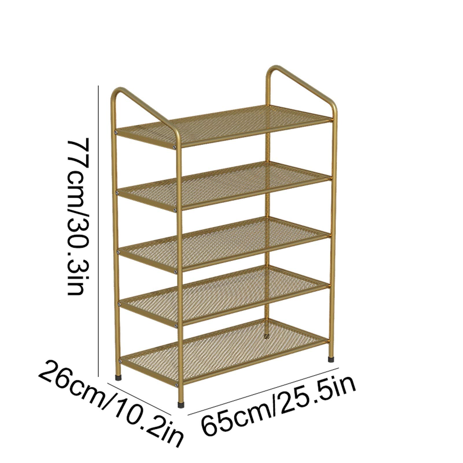 TOMYEUS 5-Tier Metal Shoe Rack Organizer with Mesh Shelves - Holds 20-25 Pairs of Shoes, Large Capacity Shoe Storage for Closet, Entryway, or Bedroom (White)