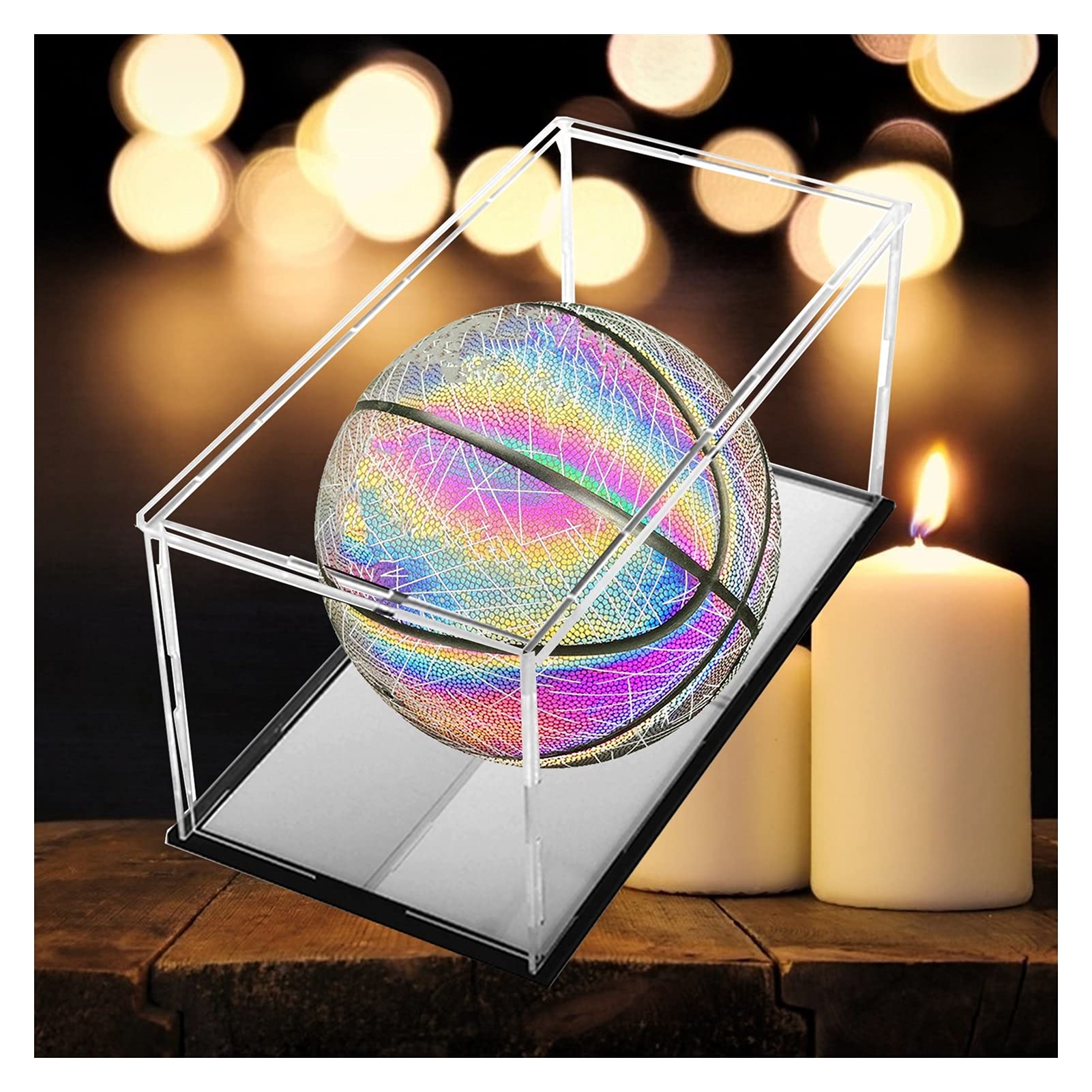 Acrylic Display Case Showcase - Transparent Waterproof Cube Countertop Display Box for Basketball & Baseball Models - Dustproof Protection Storage Case with Customizable Options - Perfect for Collectibles, Retail Displays & Home Decor
