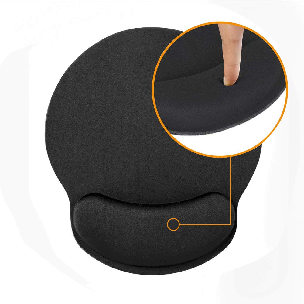 HONESTY Smooth Microfiber Memory Foam Mouse Wrist Pad - Ergonomic Wrist Rest Support for Pain Relief, Comfortable Typing & Gaming (2-Pack, Black) - Perfect for Office, Home & Gaming Setup