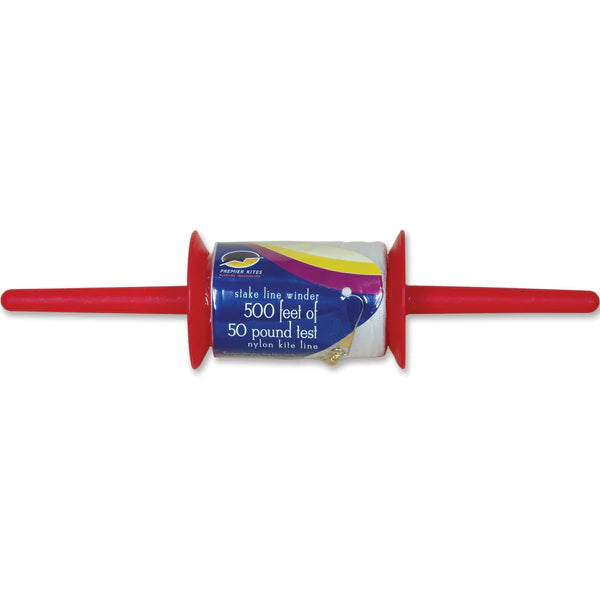 50 LB x 500 Foot Heavy Duty Kite Line Winder with Ground Stake - Perfect for Kite Flying, Beach Activities, and Outdoor Sports