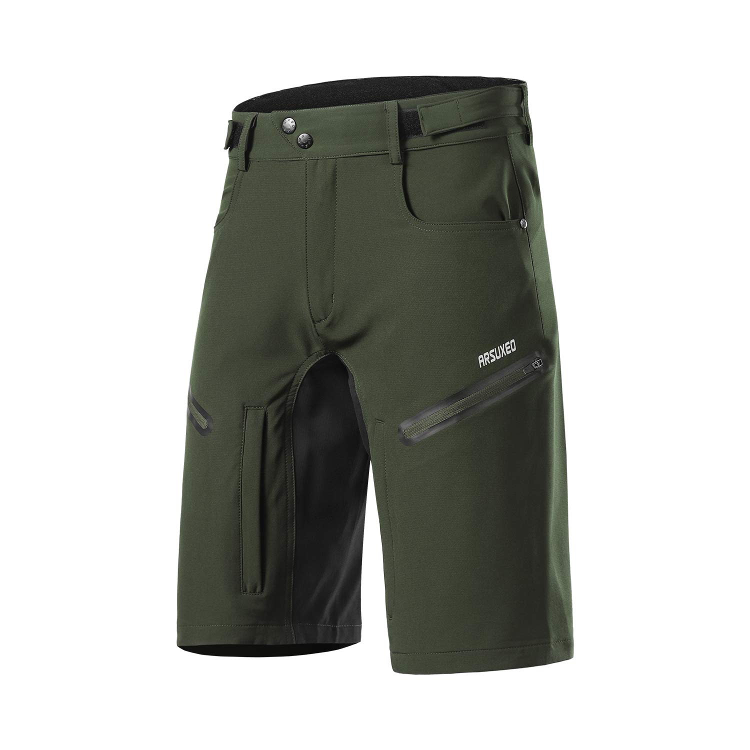 **ARSUXEO Men's Cycling Shorts - Breathable Loose Fit Mountain Bike Shorts with Moisture-Wicking Waistband for Comfortable Riding & Outdoor Sports**