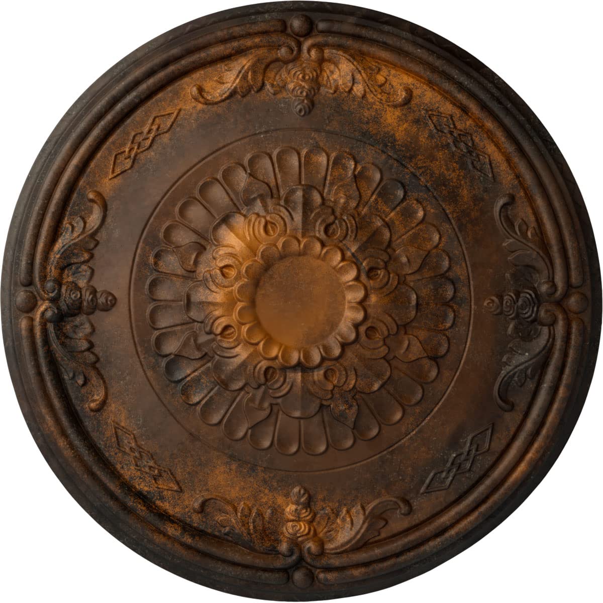 Ekena Millwork Athens Ceiling Medallion - Hand-Painted Rustic Finish - Perfect for Dining Room, Bedroom & Living Room Ceiling Decor