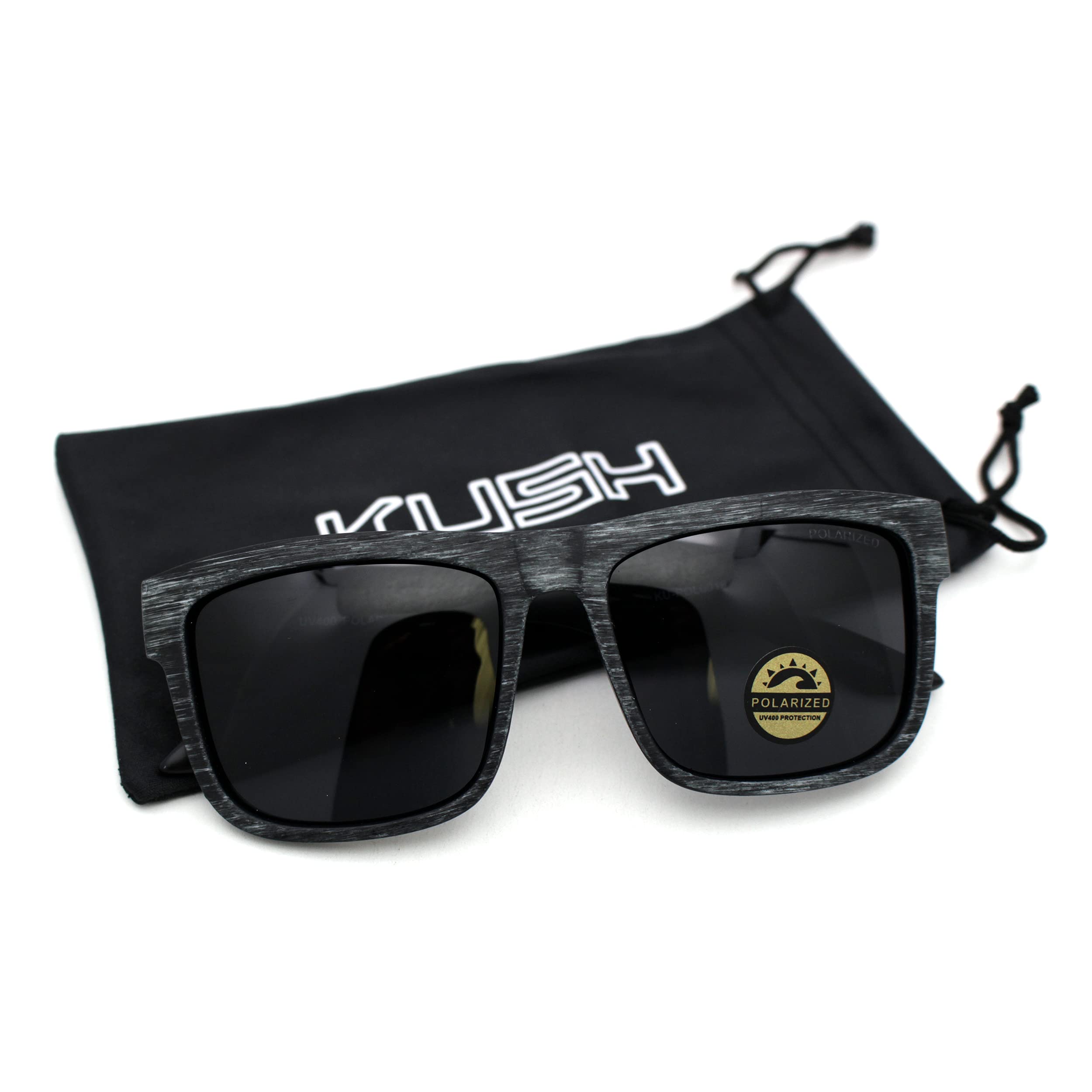 Premium Polarized Woodgrain Horn Rim Sunglasses for Men & Women - UV Protection, Stylish Retro Fashion Shades for Driving, Beach, and Outdoor Activities