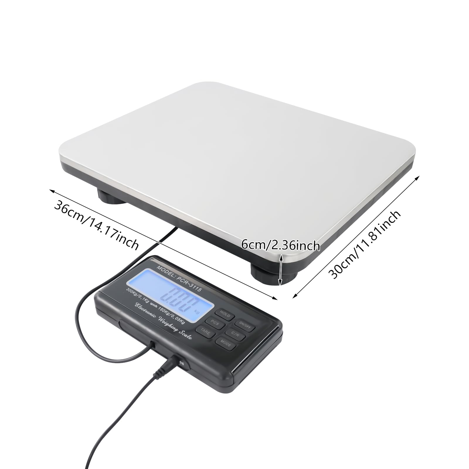 660Lbs Digital Stainless Steel Postal Shipping Scale - Heavy Duty Platform Scale for Packages, Livestock, Pets & Luggage | Perfect for Business, Office, Home, Warehouse & Vet Use