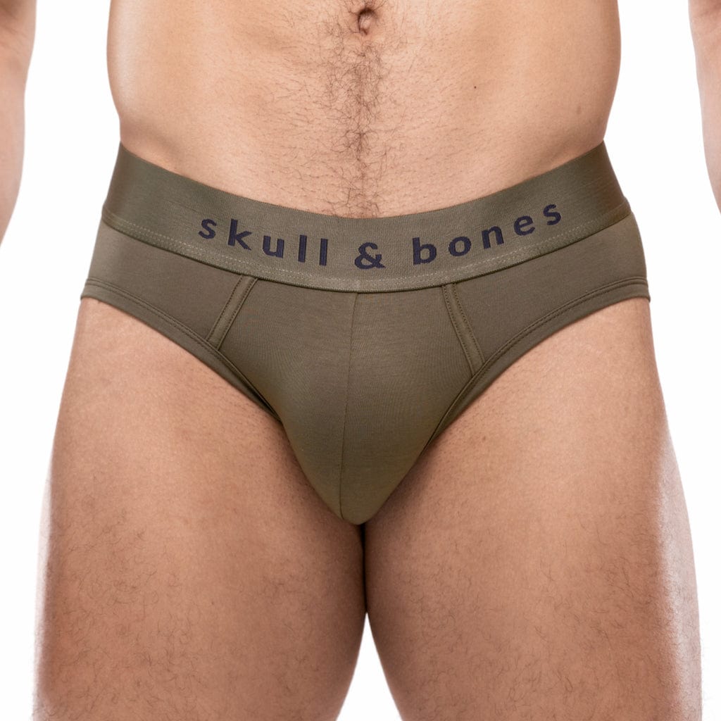 Just the Bones Brief Army Green - Minimalist Men's Underwear for Comfort & Style | Perfect for Travel, Gym & Everyday Wear