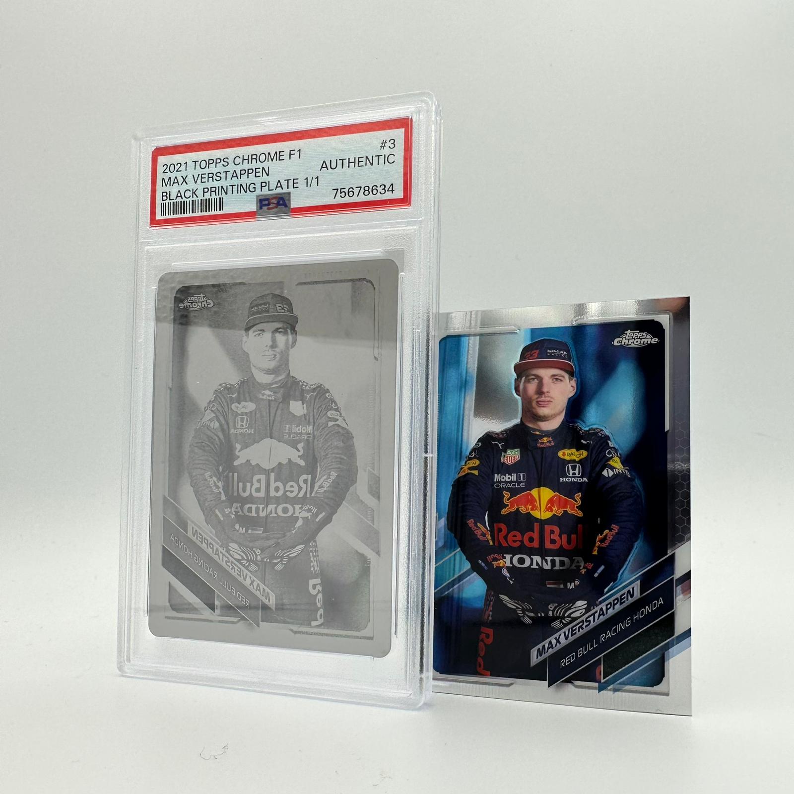 Max Verstappen #3 Black Printing Plate Chrome 2021 - Limited Edition Collectible for Formula 1 Fans & Racing Memorabilia Enthusiasts - Perfect for Display, Gifts, and Sports Collections