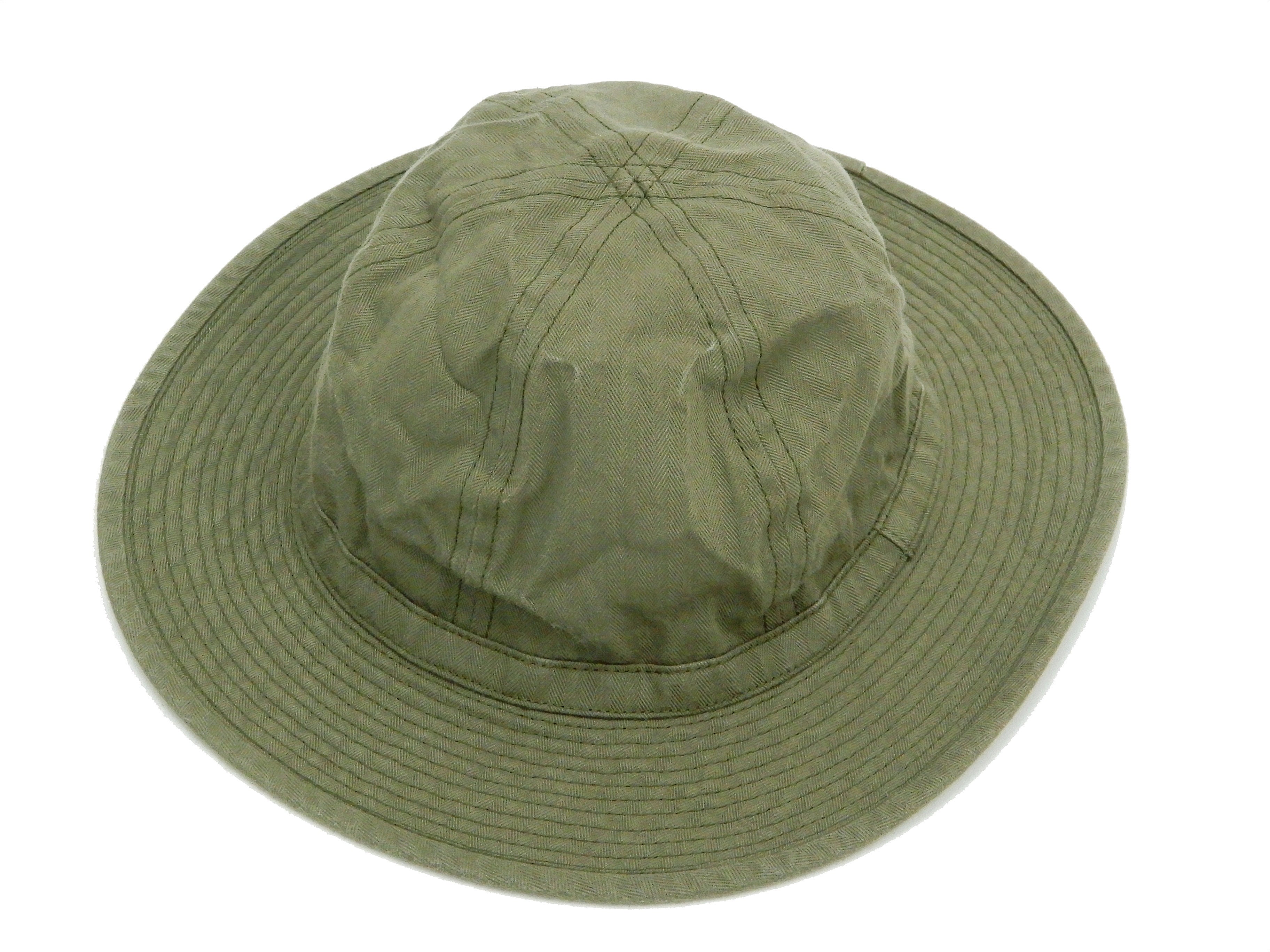 Buzz Rickson Daisy Mae Hat - US Army Style Herringbone Boonie Hat for Men (BR02537) in Olive Green - Perfect for Outdoor Adventures, Hiking, and Military Enthusiasts
